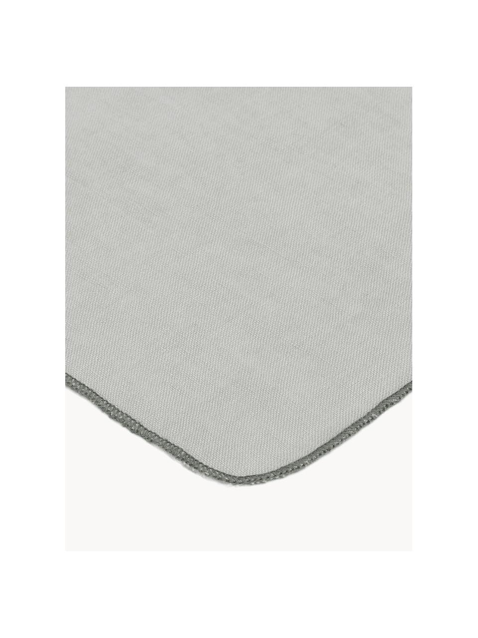 Serviettes de table en lin Gracie, 2 pièces, 100 % lin, Gris clair, larg. 45 x long. 45 cm