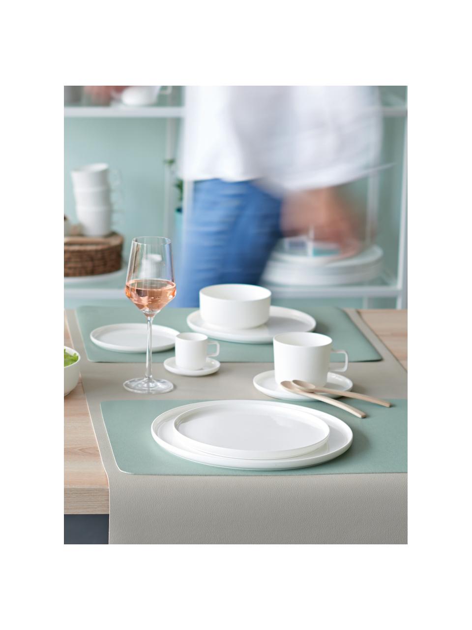 Bajopatos de porcelana Fine Bone China Oco, 6 uds., Porcelana Fine Bone China (fina de hueso)
Fine Bone China es una pasta de porcelana fosfática que se caracteriza por su brillo radiante y translúcido, Off White, Ø 32 cm