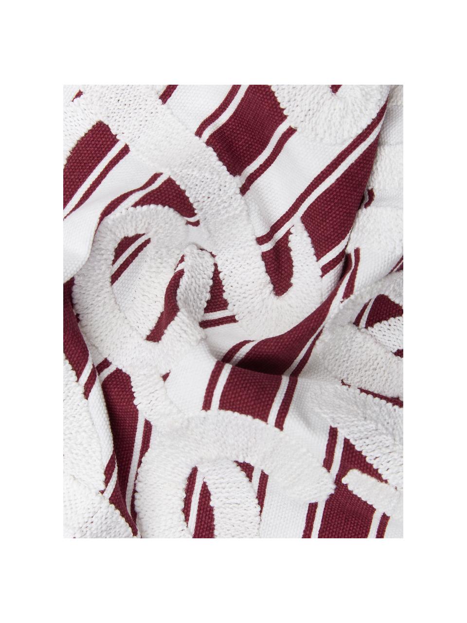 Geborduurde kussenhoes Let it snow, 100% katoen, Rood, wit, B 45 x L 45 cm