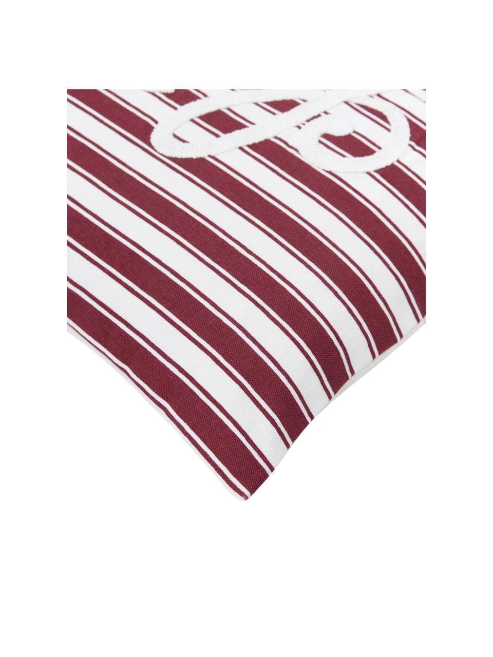 Poszewka na poduszkę z haftem Let it snow, 100% bawełna, Czerwony, S 45 x D 45 cm