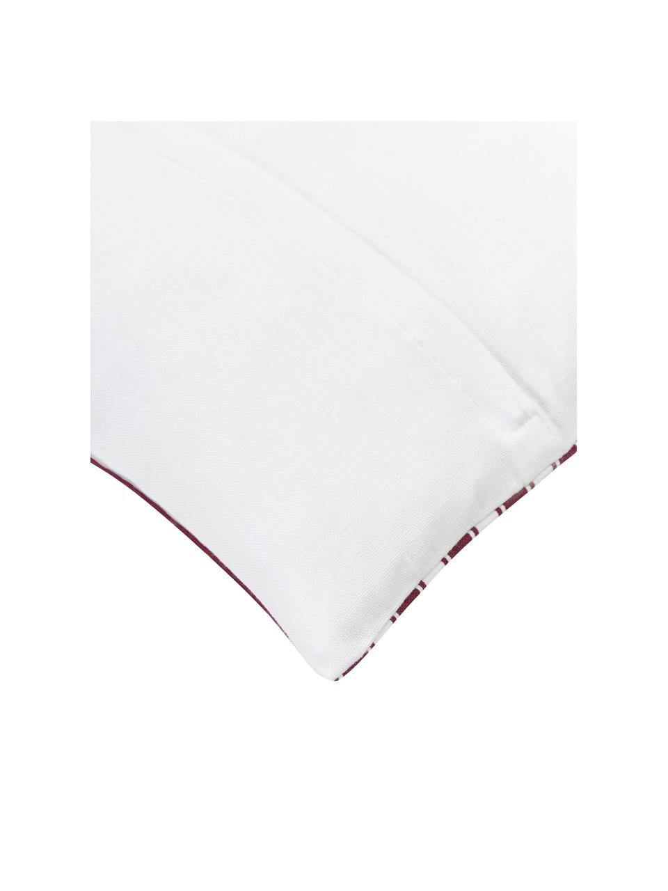 Geborduurde kussenhoes Let it snow, 100% katoen, Rood, wit, B 45 x L 45 cm