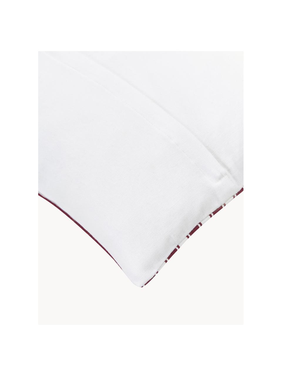 Poszewka na poduszkę z haftem Let it snow, 100% bawełna, Burgundowy, biały, S 45 x D 45 cm