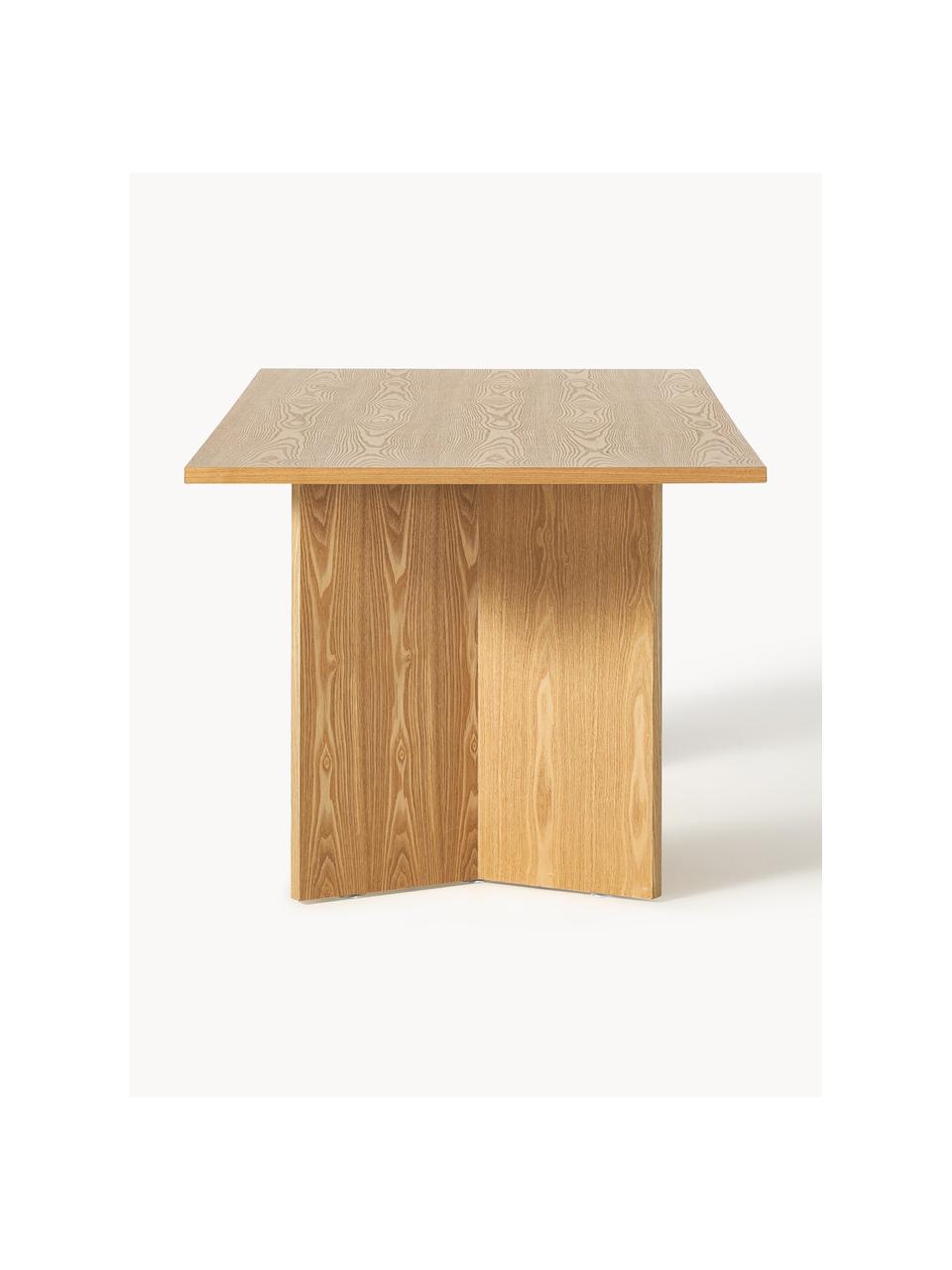 Table en bois Toni, 200 x 90 cm, MDF avec placage en frêne, laqué, certifié FSC, Bois de frêne, laqué, Ø 200 x haut. 90 cm