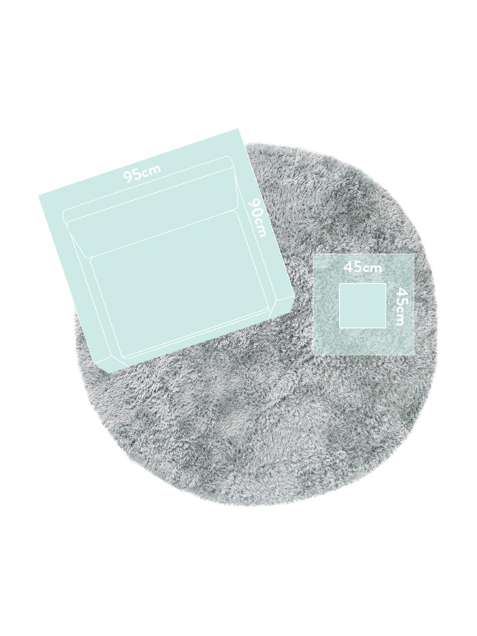 Tapis rond shaggy bleu ciel Lea, Bleu ciel