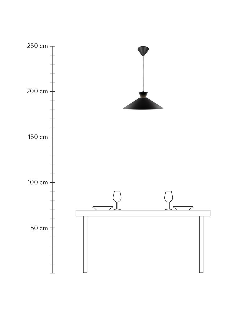 Závěsné svítidlo Dial, Černá, Ø 45 cm, V 18 cm