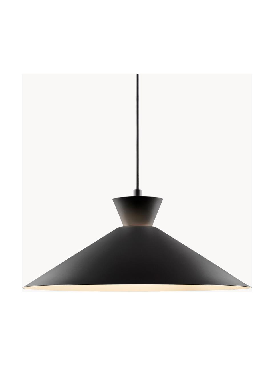 Lampada a sospensione Dial, Paralume: metallo rivestito, Baldacchino: metallo rivestito, Nero, Ø 45 x Alt. 18 cm