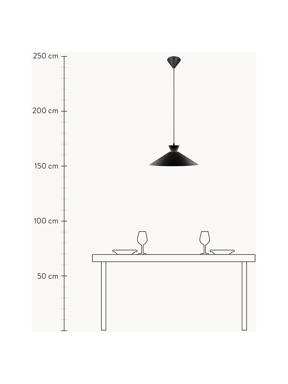 Lampada a sospensione Dial, Paralume: metallo rivestito, Baldacchino: metallo rivestito, Nero, Ø 45 x Alt. 18 cm