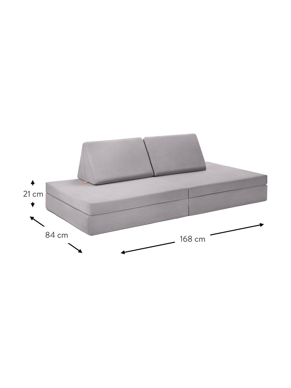 Sofá infantil moduar de juegos artesanal de terciopelo Mila, Tapizado: terciopelo (100% poliéste, Terciopelo lavanda, An 168 x F 84 cm