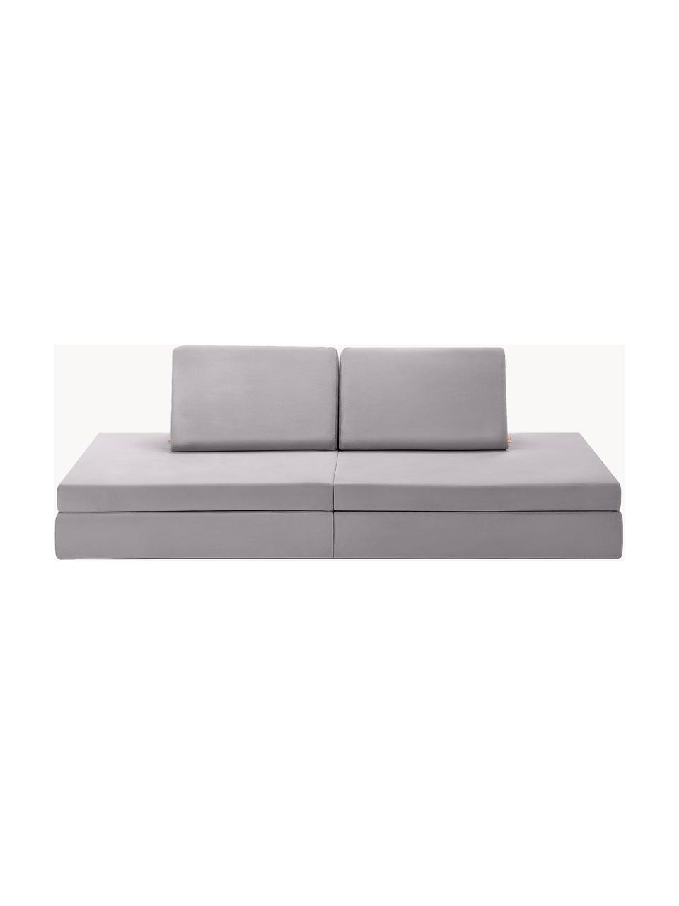 Canapé de jeu modulaire en velours Arktis, Velours gris clair, larg. 130 x prof. 65 cm