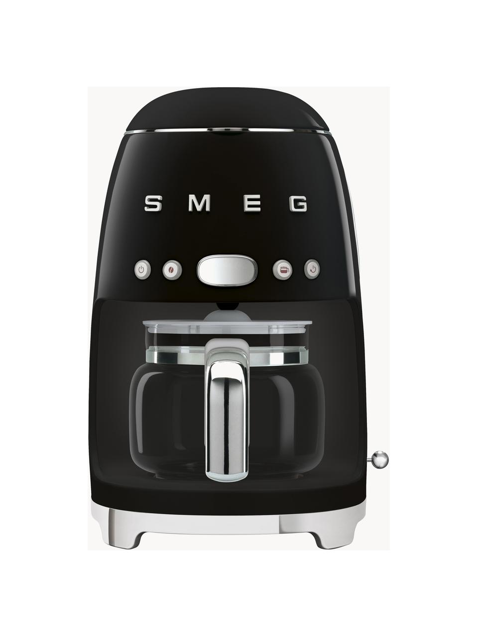 Machine à café filtre 50's Style, Noir, haute brillance, larg. 26 x haut. 36 cm
