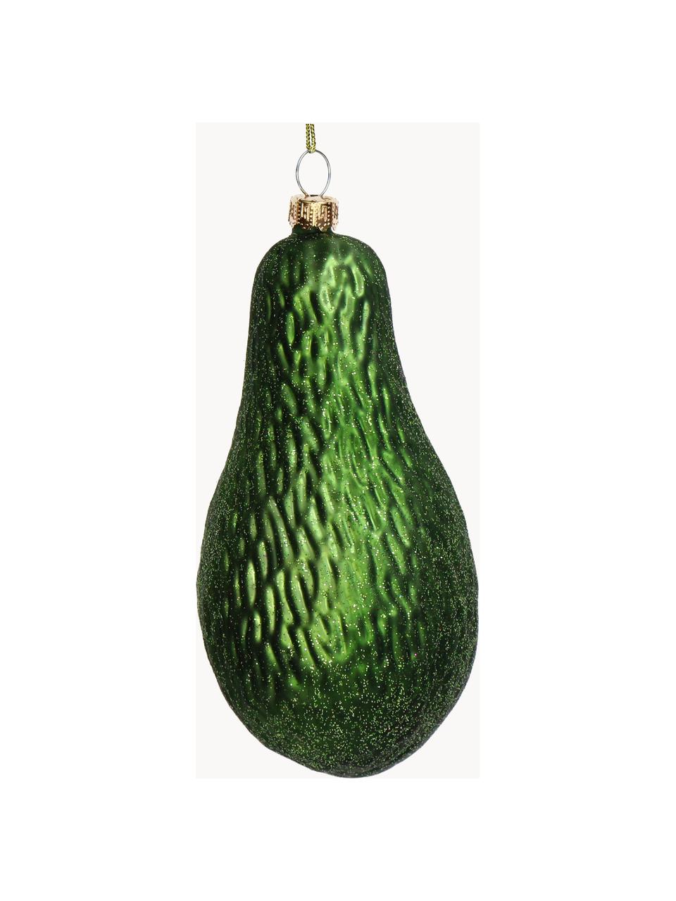 Décoration de sapin de Noël Advocado, Verre, Tons verts, tons cuivre, larg. 6 x haut. 13 cm