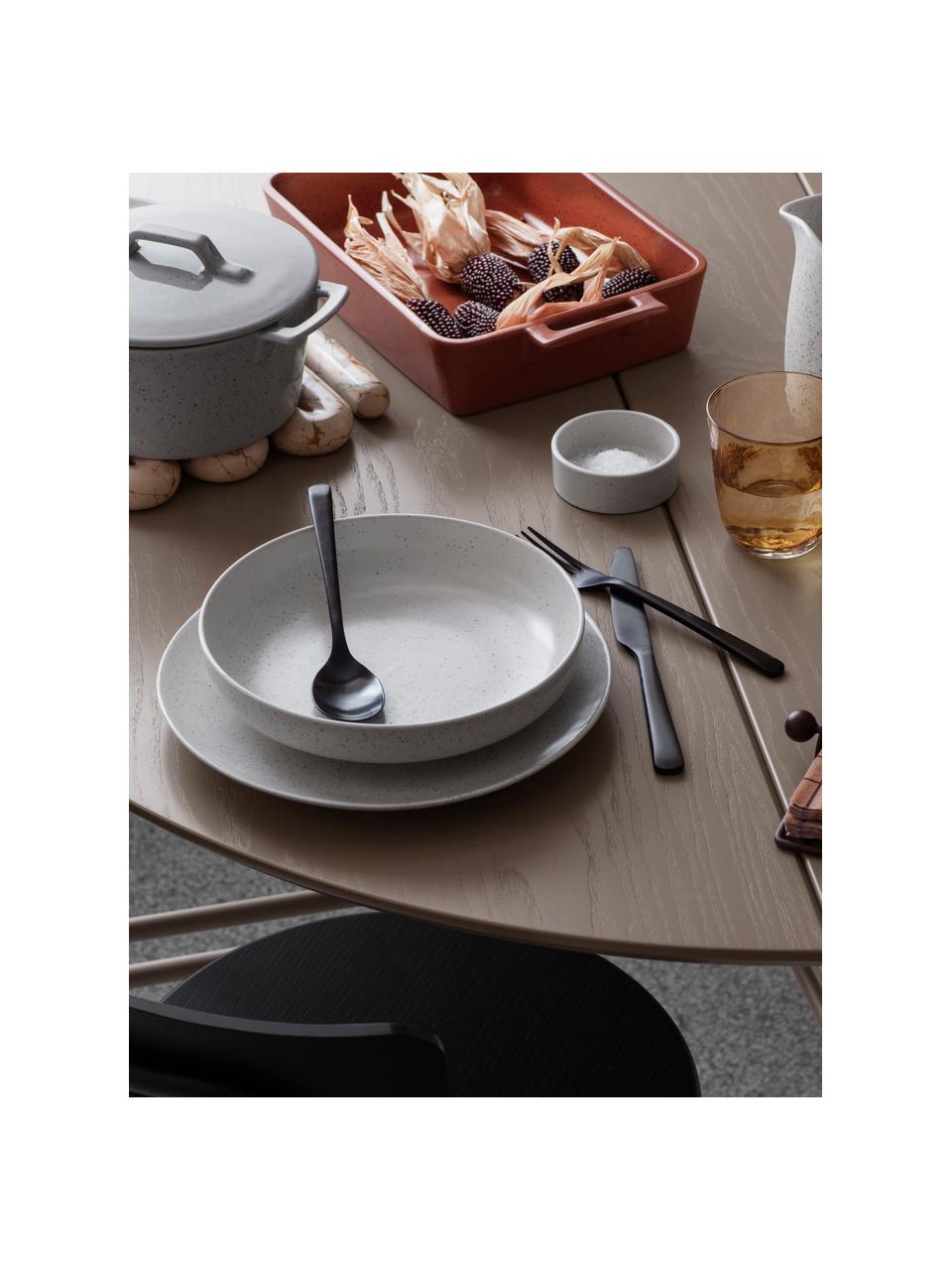 Handgemachte Speiseteller Nordic Vanilla, 4 Stück, Steingut, Cremeweiß, gesprenkelt, Ø 26 cm