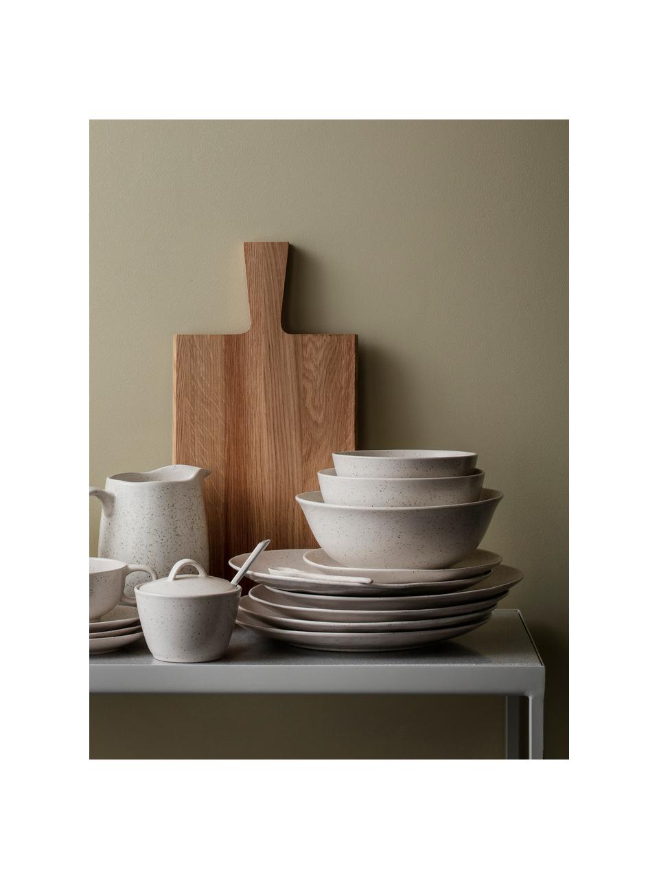 Handgemachte Speiseteller Nordic Vanilla, 4 Stück, Steingut, Cremeweiß, gesprenkelt, Ø 26 cm