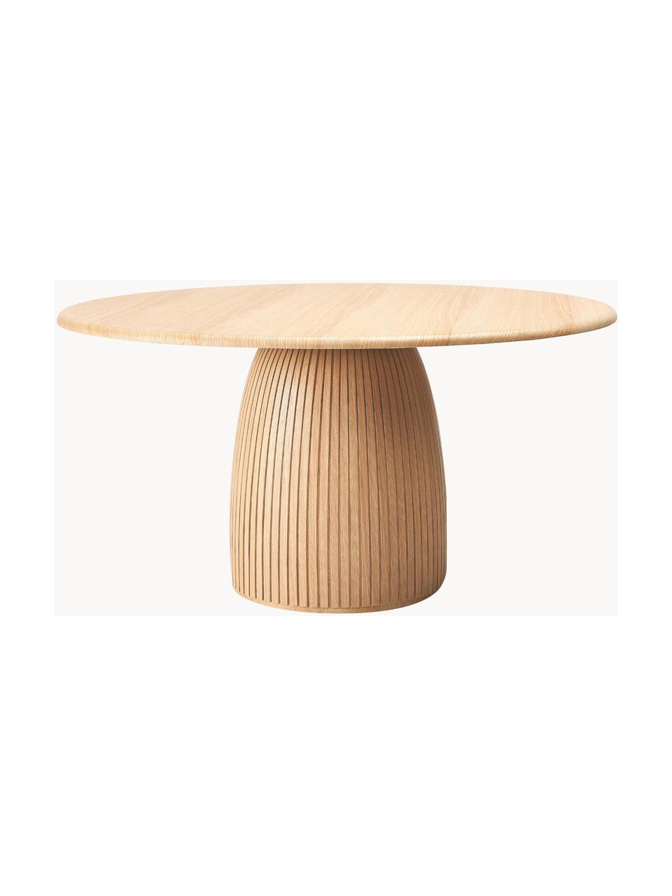 Table ronde avec pied strié Nelly, tailles variées, Placage chêne, avec panneau de fibres à densité moyenne (MDF), certifié FSC, Bois de chêne, Ø 140 x haut. 75 cm