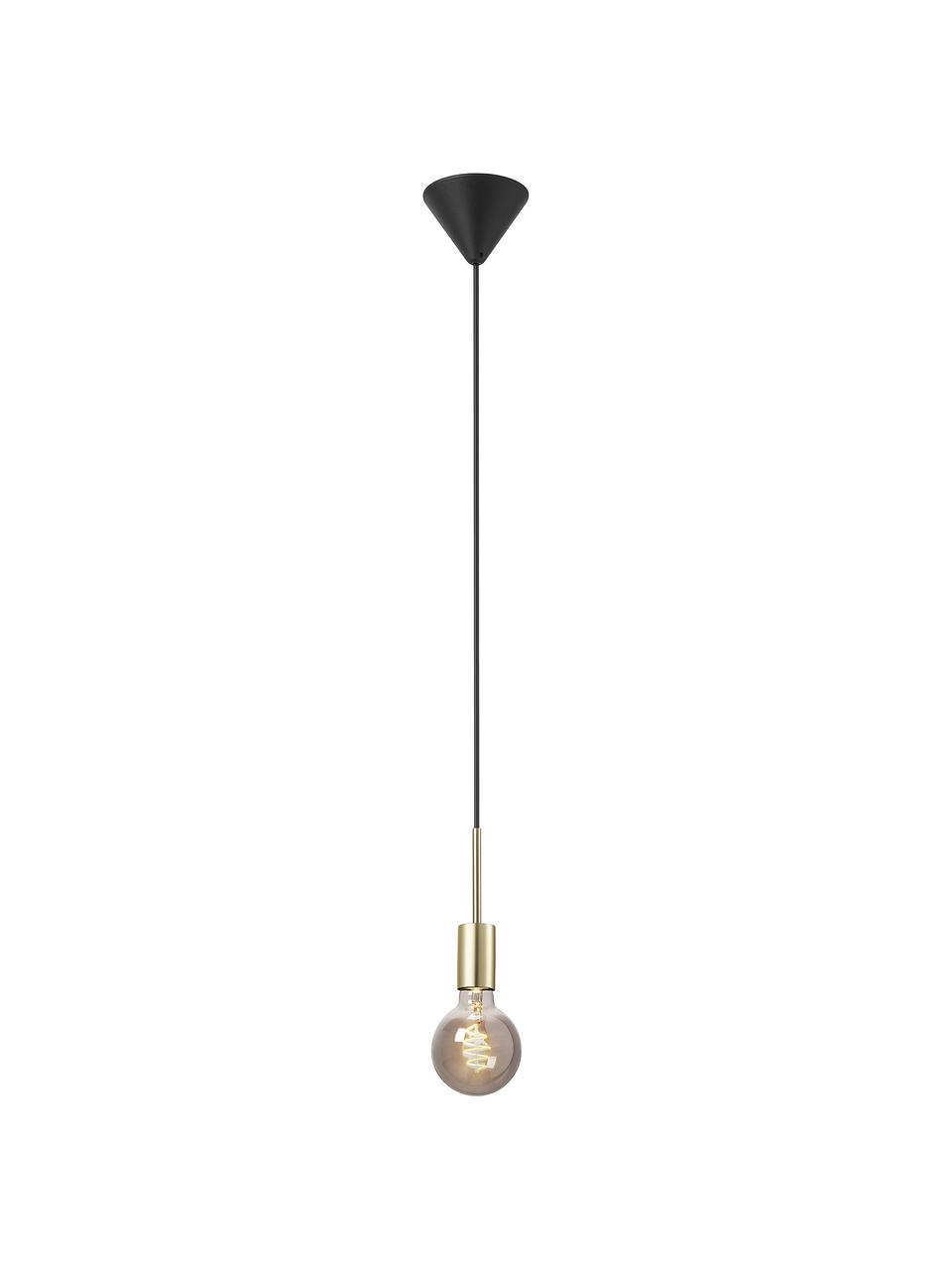 Lámpara de techo pequeña Paco, Anclaje: metal, Cable: plástico, Latón, Ø 4 x Al 17 cm