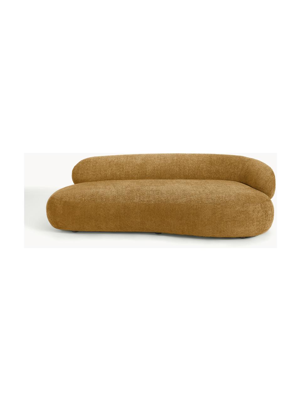 Sofa Alba (3-Sitzer) aus Teddy-Bouclé, Bezug: 100 % Polyester Der strap, Gestell: Massives Fichtenholz, Kie, Teddy-Bouclé Ocker, B 235 x T 114 cm, Rückenlehne links