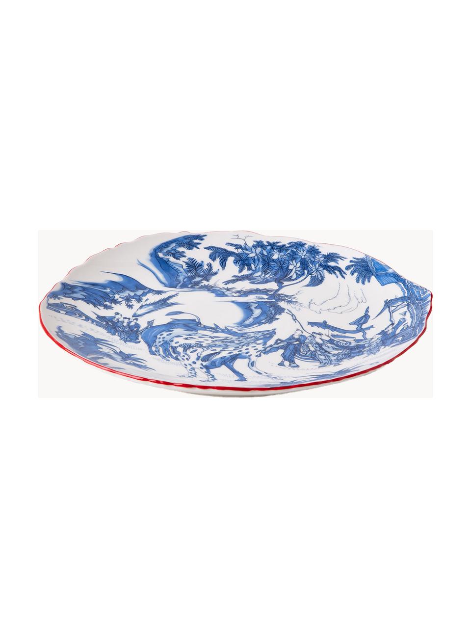 Assiette plate en porcelaine Classic On Acid, Porcelaine, Blanc, tons bleus, Ø 28 cm