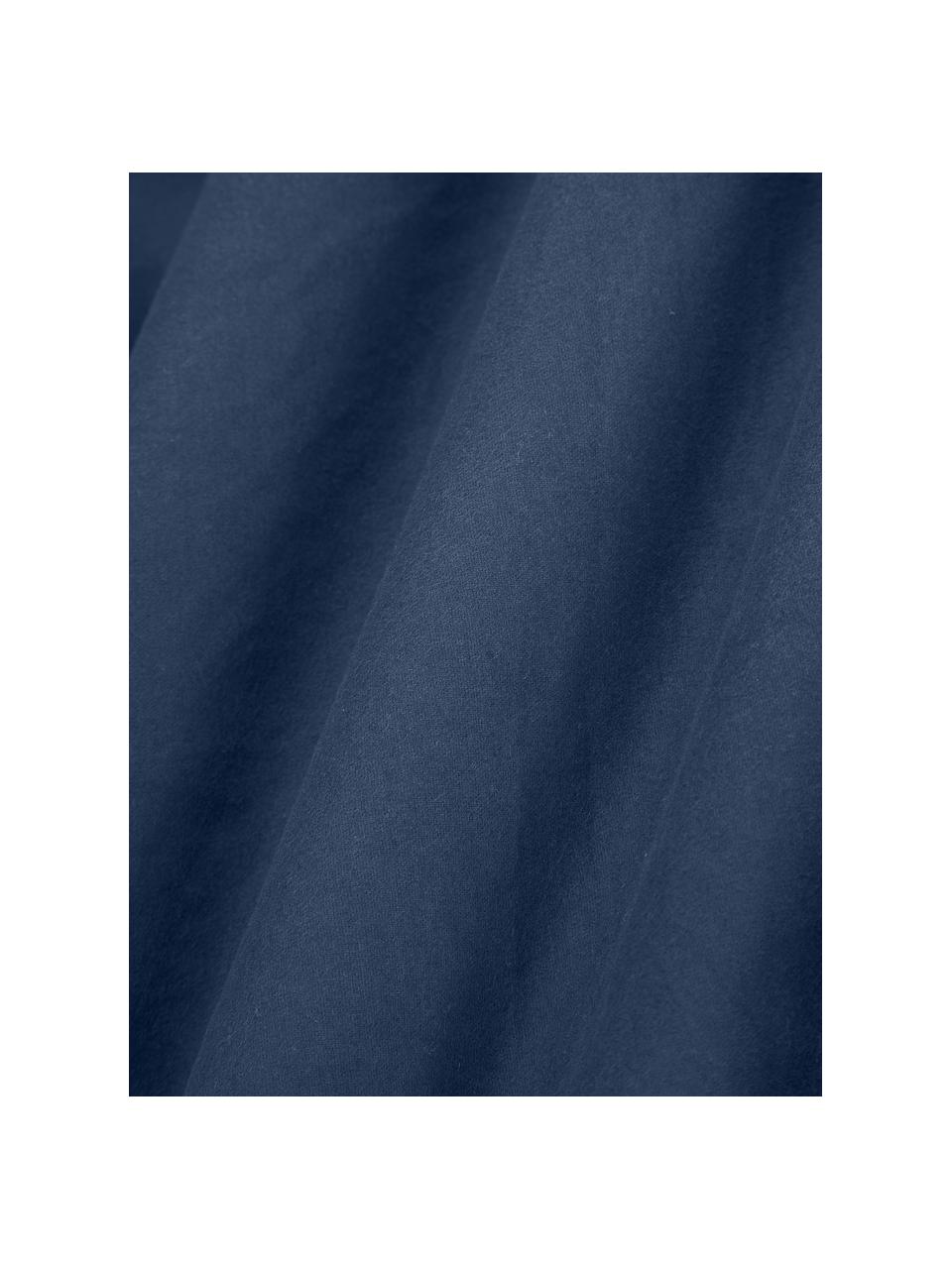 Flanelové napínací prostěradlo Biba, Tmavě modrá, Š 200 cm, D 200 cm, V 25 cm