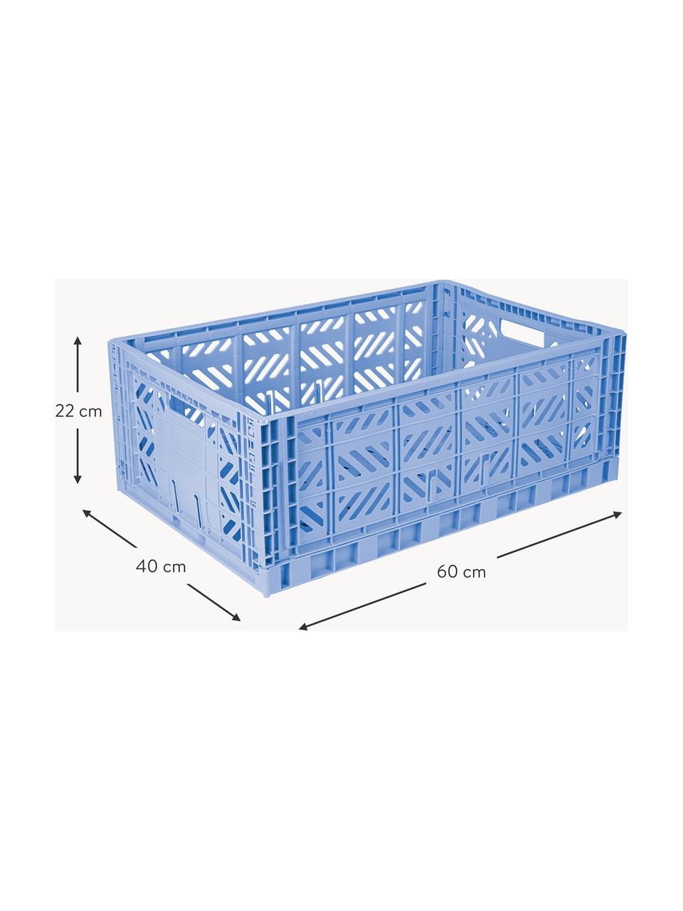 Caja plegable Maxi, 60 cm, Plástico, Azul, An 60 x F 40 cm