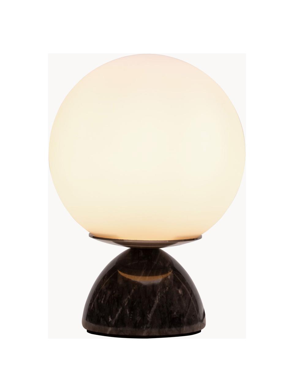 Malá stolní lampa s mramorovou základnou Shining Pearl, Černá, mramorovaná, bílá, Ø 15 cm, V 21 cm