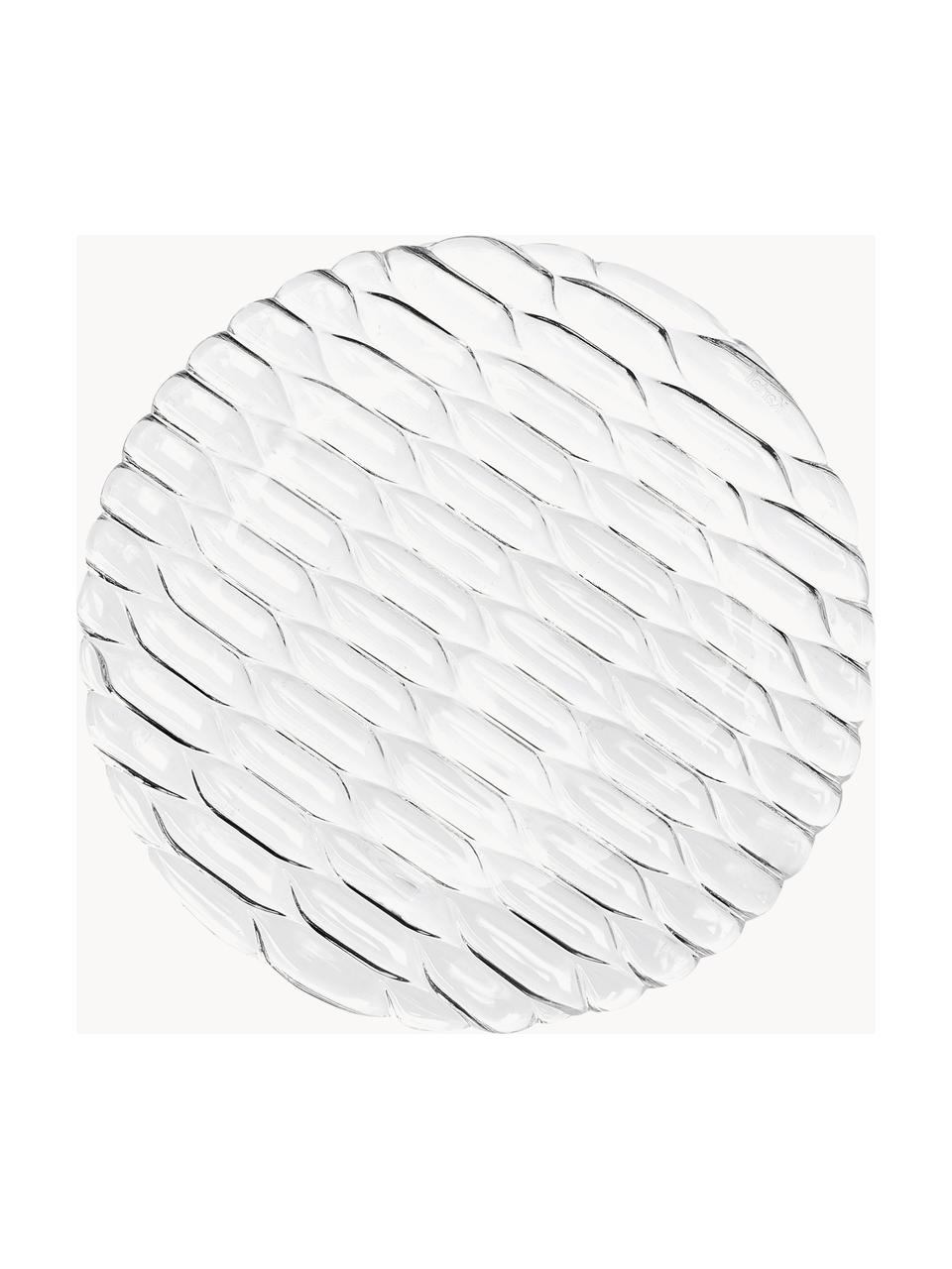 Plytké taniere so štruktúrovaným vzorom Jellies, 4 ks, Plast, Priehľadná, Ø 25 cm