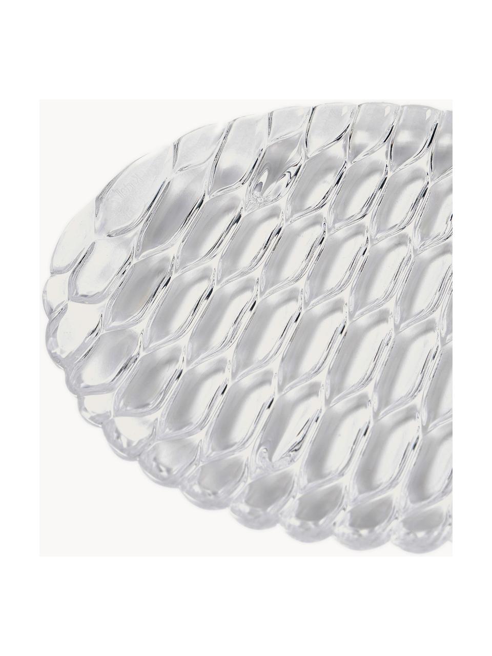 Dinerborden Jellies met structuurpatroon, 4 stuks, Kunststof, Transparant, Ø 25 cm