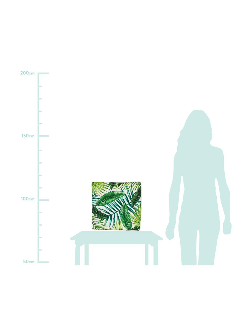 Cuscino sedia Jonna, Rivestimento: 100% cotone, Verde, bianco crema, Larg. 40 x Lung. 40 cm