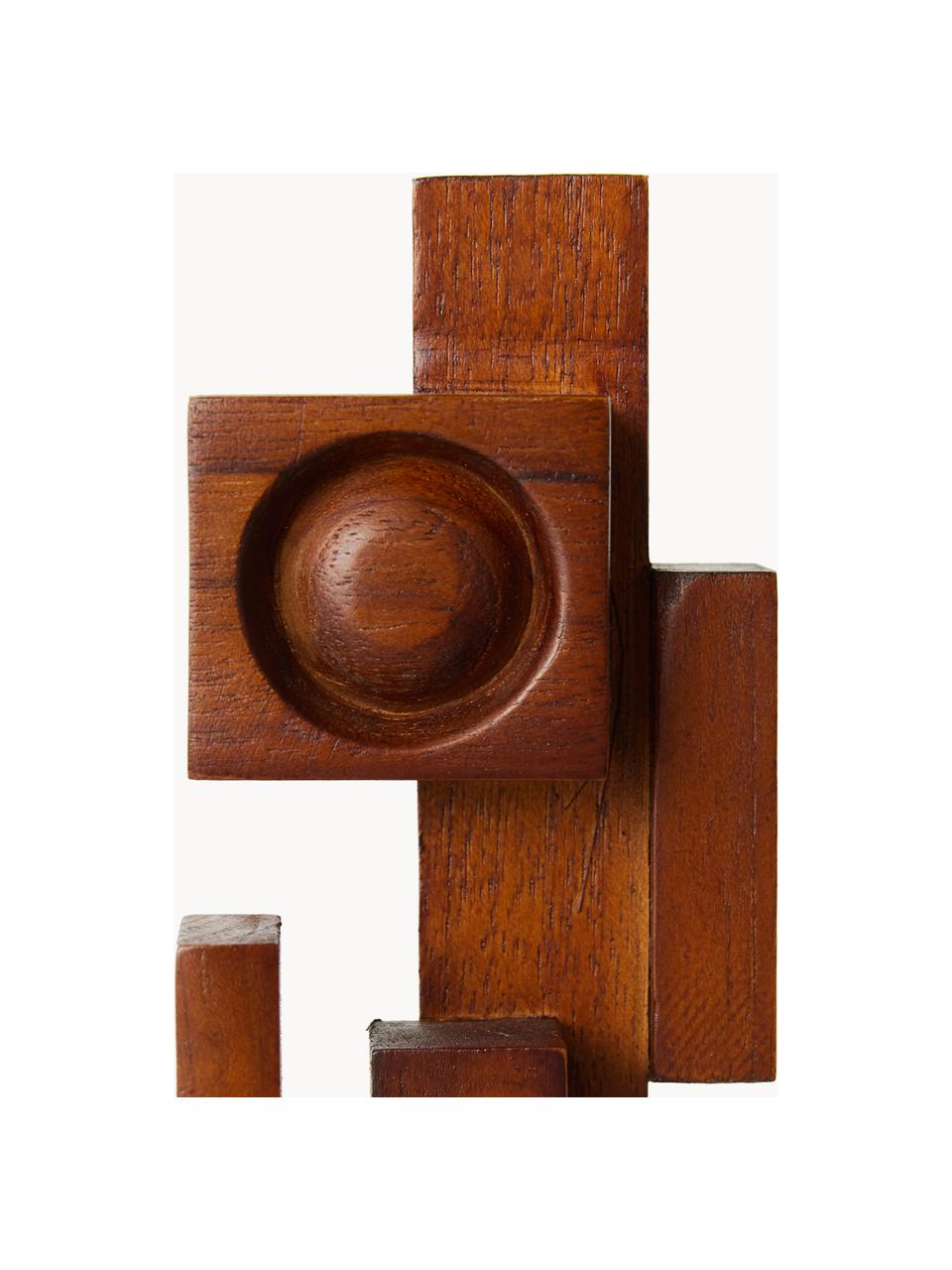 Ručne vyrobená dekorácia Skyline, Tíkové drevo, Tíkové drevo, Š 9 x V 28 cm