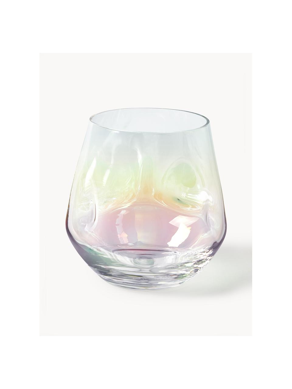 Ręcznie wykonany świecznik na tealighty Rainbow, 3 szt., Szkło, Transparentny, opalizujący, Ø 9 x 9 cm