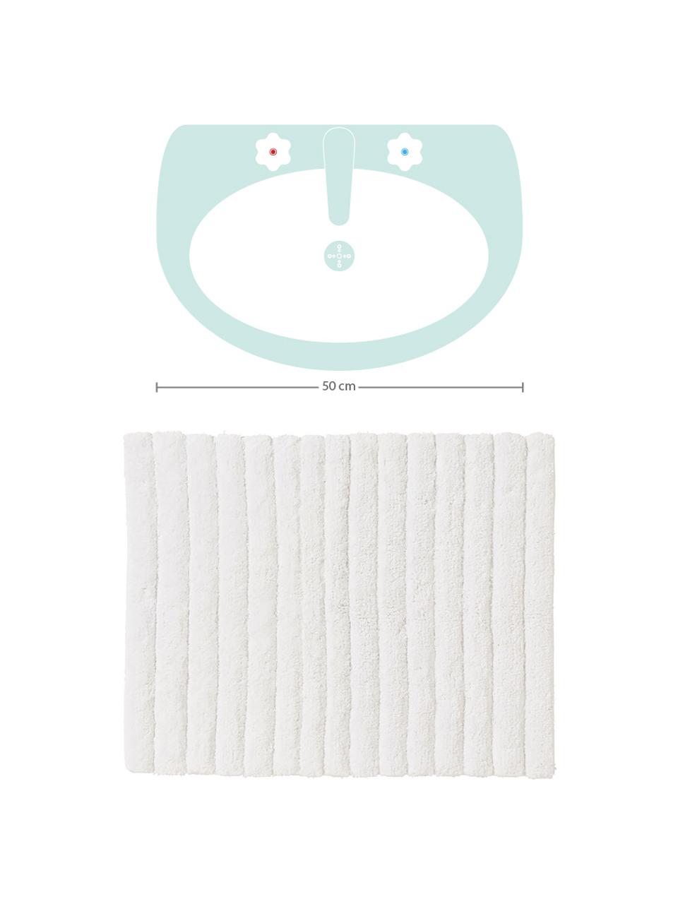 Tapis de bain moelleux blanc Board, 100 % coton,
Qualité supérieure, 1 900 g/m², Blanc, larg. 50 x long. 60 cm