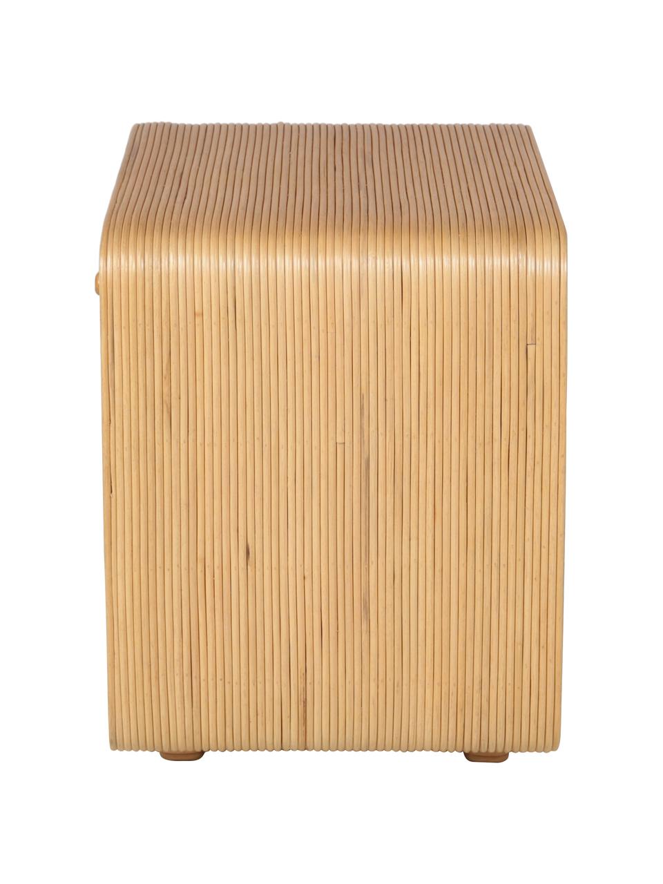 Table de chevet en rotin Wapa, Rotin, Brun clair, larg. 57 x haut. 52 cm