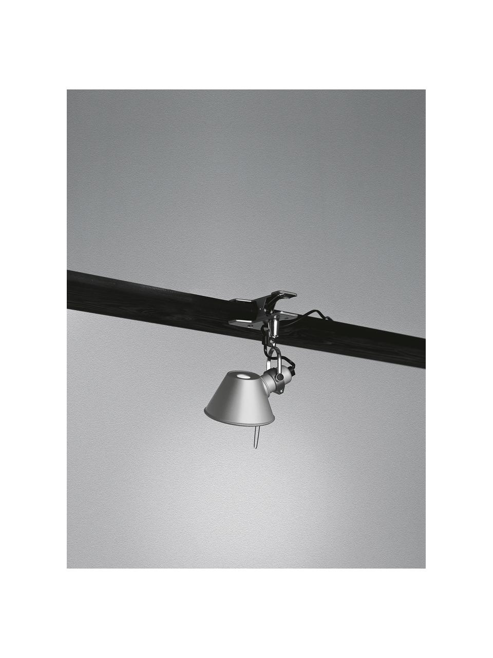 Kleine Klemm-Schreibtischlampe Tolomeo Pinza, Lampenschirm: Aluminium, beschichtet, Gestell: Aluminium, beschichtet, Silberfarben, Ø 16 x H 20 cm