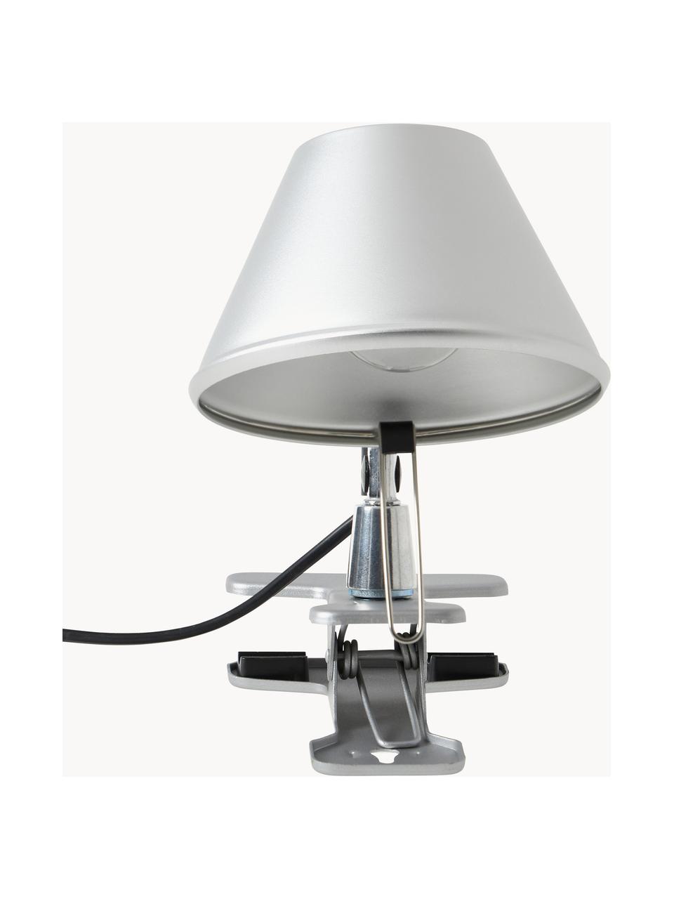 Lampa biurkowa Tolomeo Micro Pinza, Stelaż: aluminium powlekane, Odcienie srebrnego, Ø 16 x W 20 cm