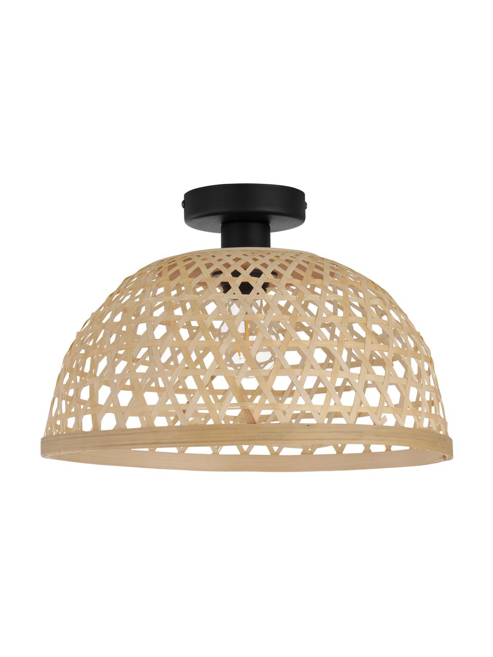 Lampa sufitowa z drewna bambusowego Claverdon, Jasny brązowy, czarny, Ø 37  x W 25 cm