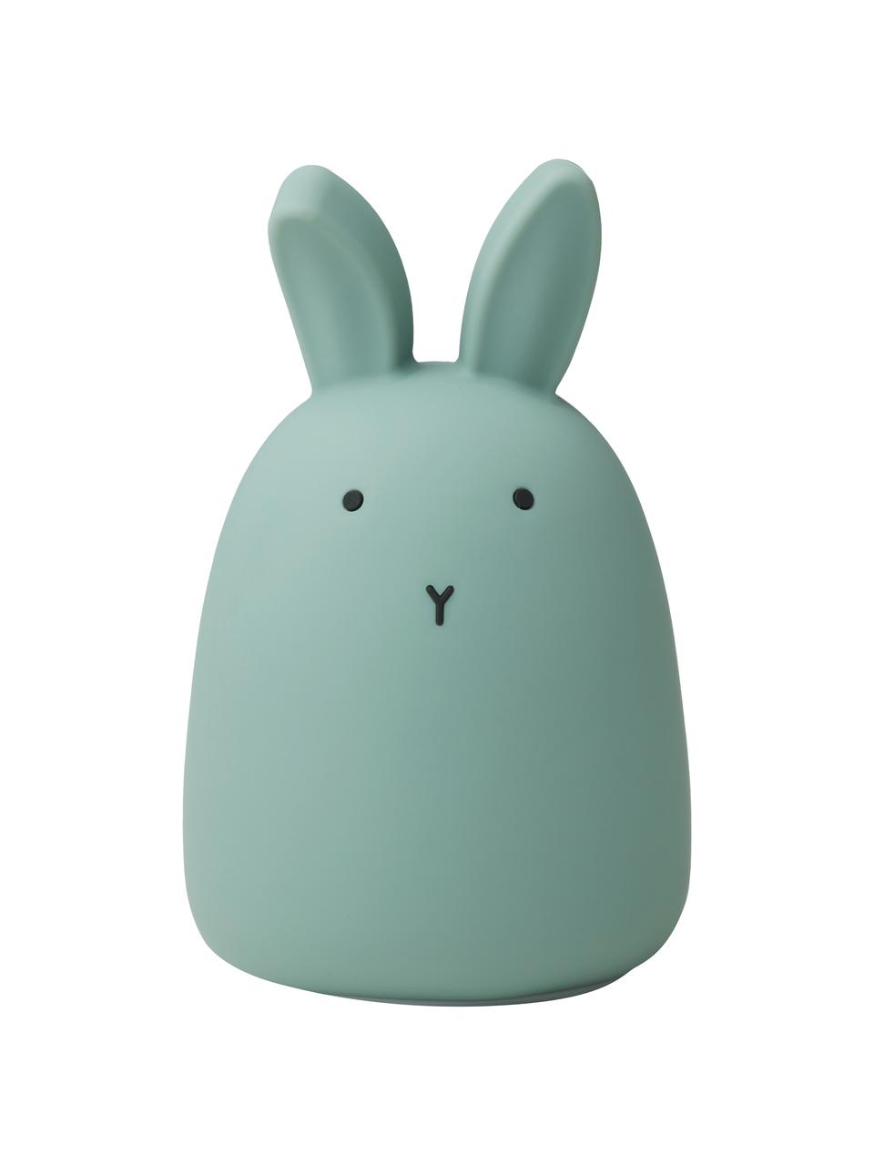 Décoration lumineuse LED enfant Winston Rabbit, 100 % silicone, Vert, Ø 11 cm x haut. 14 cm