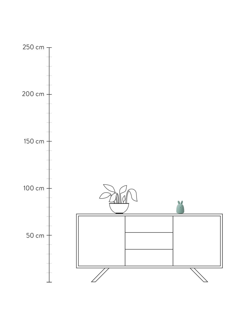 LED lichtobject Winston Rabbit, 100% siliconen, Groen, Ø 11 x H 14 cm