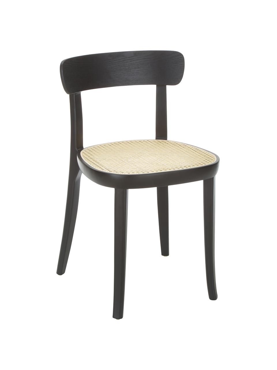 Houten stoelen Richie met Weens vlechtwerk, 2 stuks, Zitvlak: rotan, Frame: massief beukenhout, Beige, beukenhoutkleurig, B 45 x H 75 cm