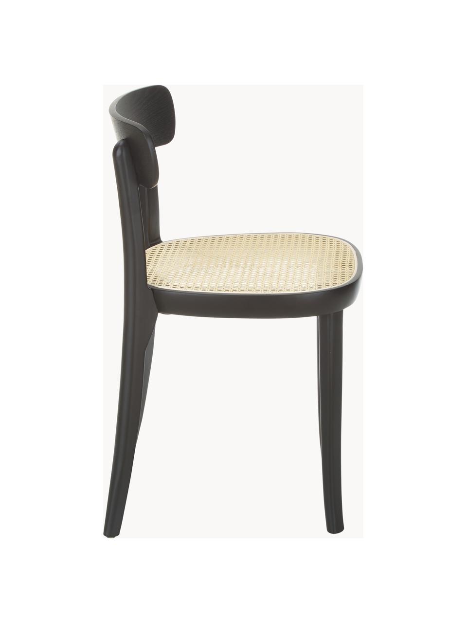 Drevené stoličky s viedenským výpletom Richie, 2 ks, Béžová, čierna, Š 45 x H 46 cm
