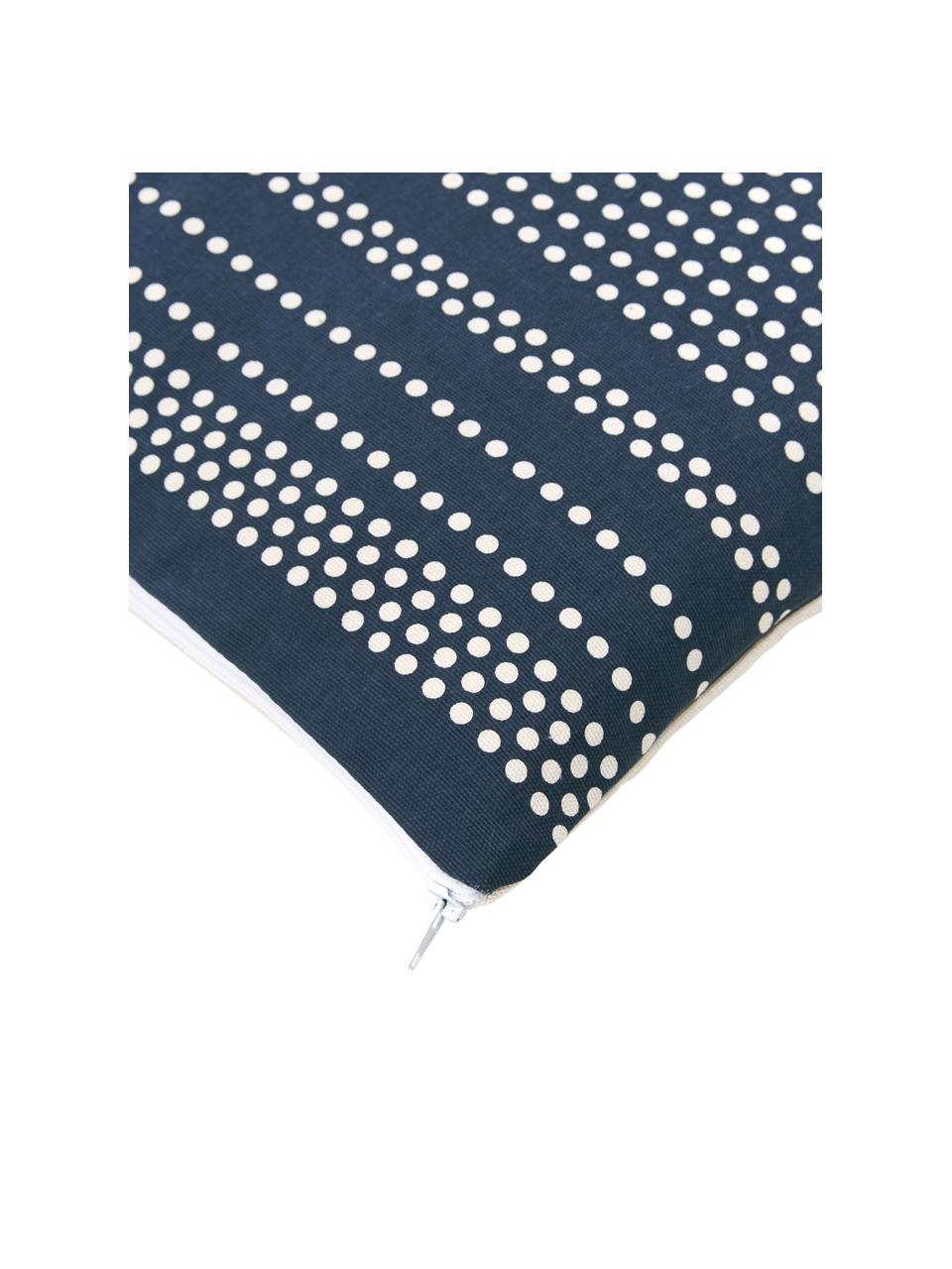 Federa arredo a pois color blu/bianco Davy, 100% cotone, Blu, Larg. 45 x Lung. 45 cm