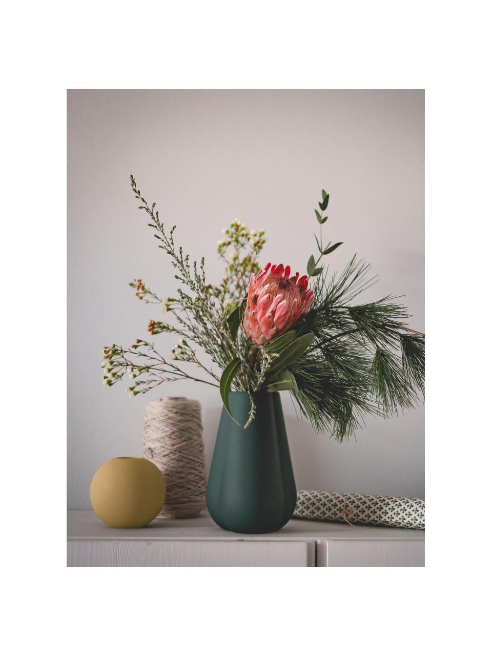 Ręcznie wykonany wazon Ball, Ceramika, Brunatnożółty, Ø 10 x W 10 cm