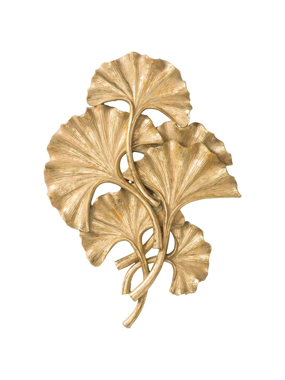 Nástenná dekorácia z polymérovej živice Ginkgo, Odtiene zlatej