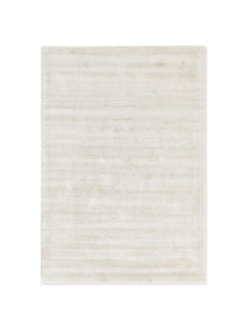 Tapis en viscose tissé main Jane, Blanc cassé, larg. 400 x long. 500 cm