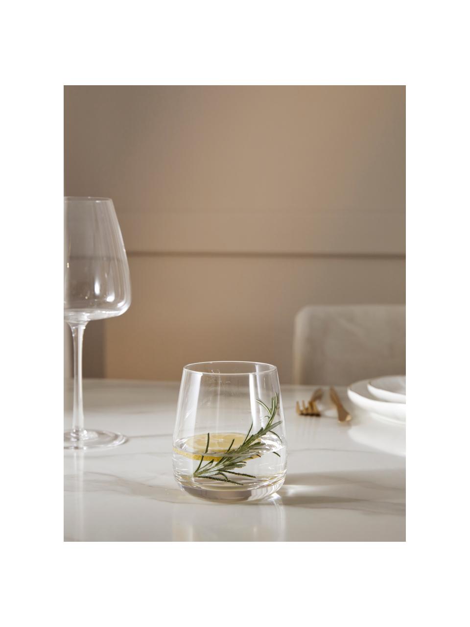 Bicchiere in vetro soffiato Ellery 4 pz, Vetro, Trasparente, Ø 9 x Alt. 10 cm, 370 ml