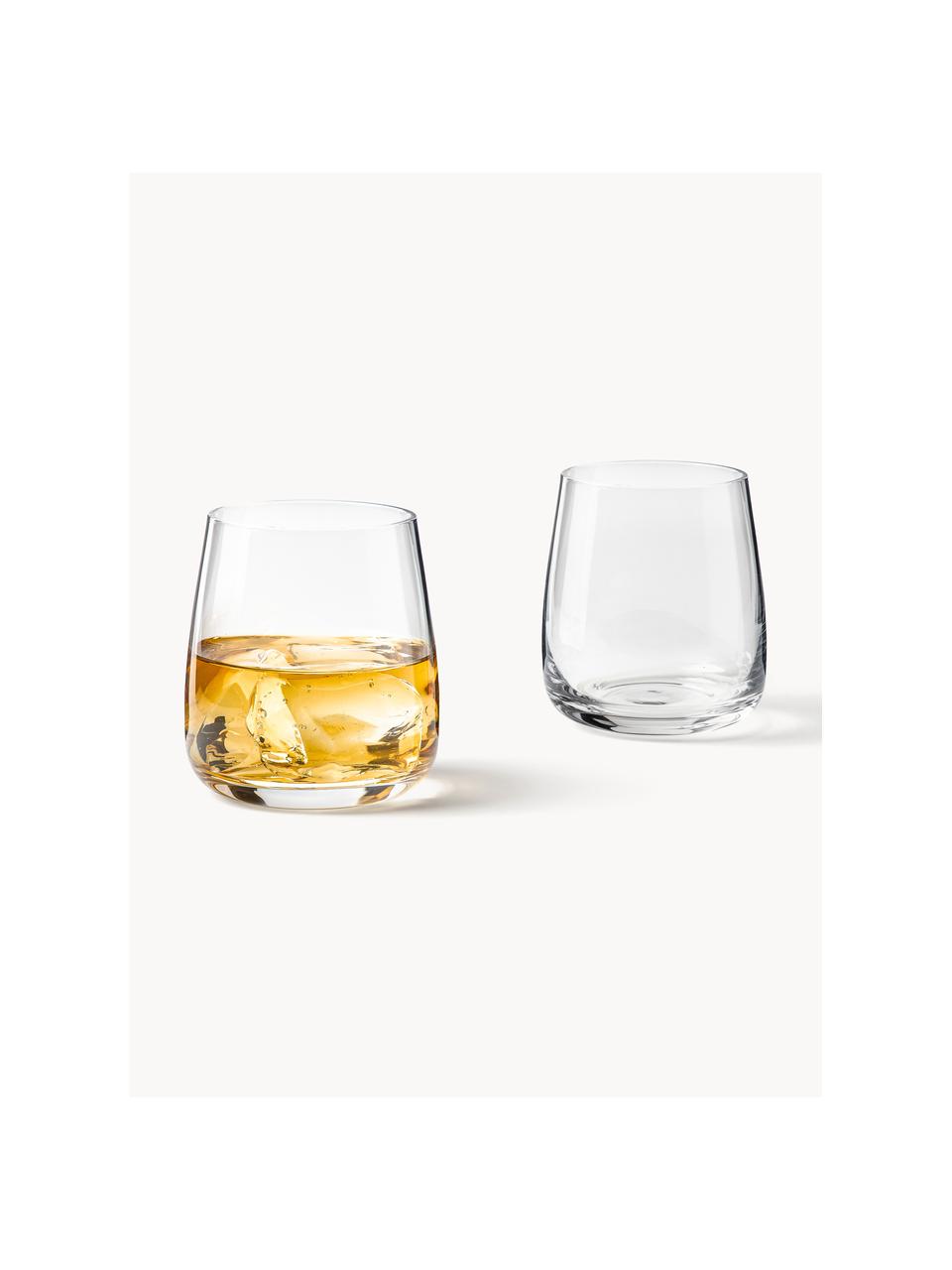 Vasos artesanales Ellery, 4 uds., Vidrio, Transparente, Ø 9 x Al 10 cm, 370 ml