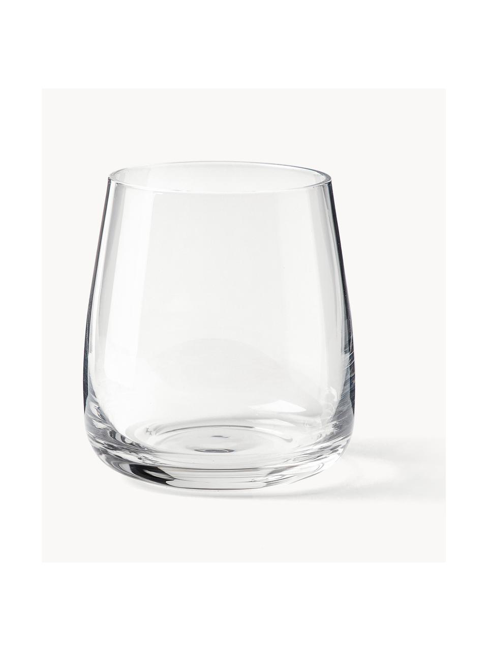 Vasos artesanales Ellery, 4 uds., Vidrio, Transparente, Ø 9 x Al 10 cm, 370 ml