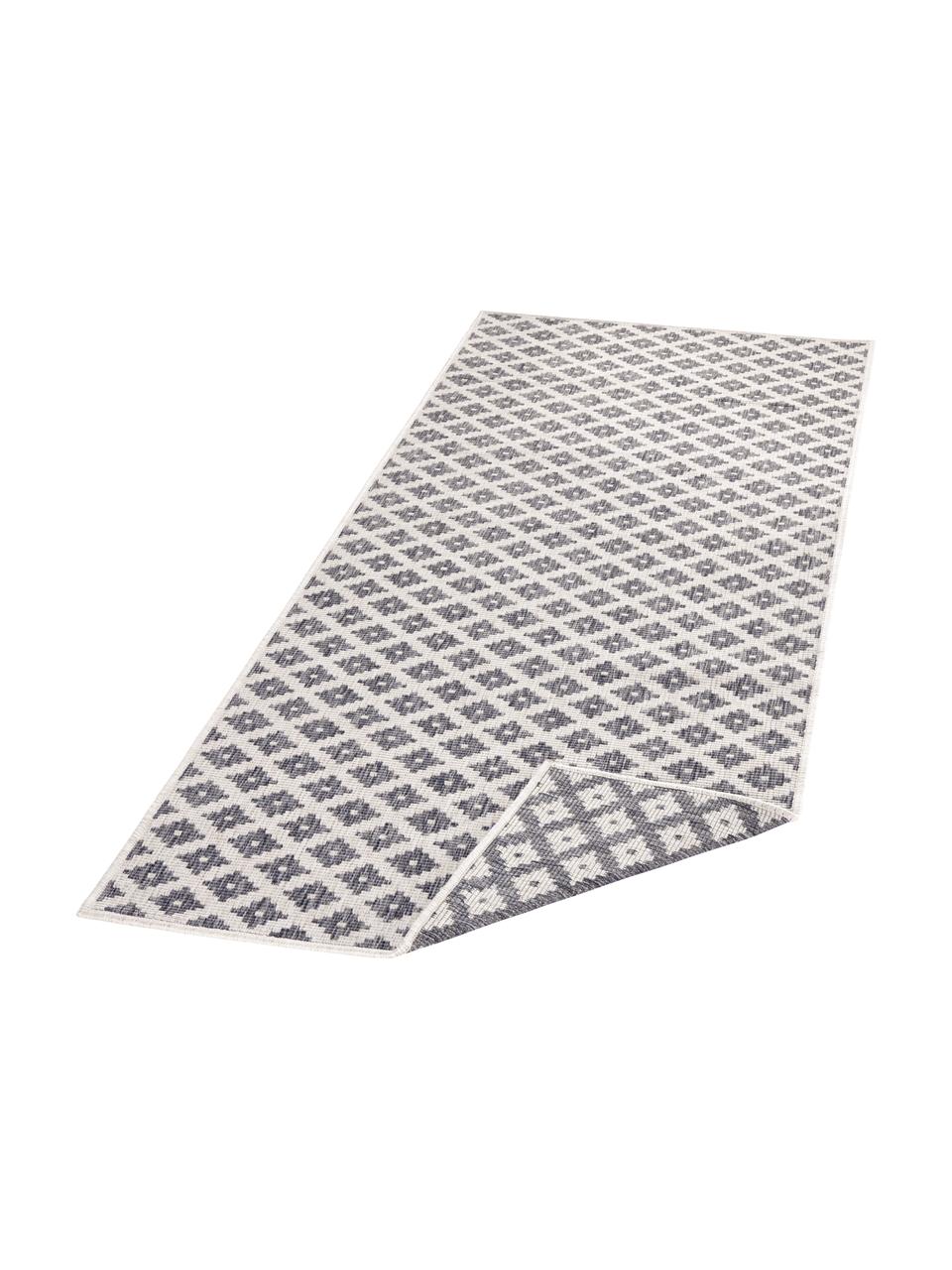 Alfombra reversible de interior/exterior Nizza, Gris, crema, An 80 x L 250 cm