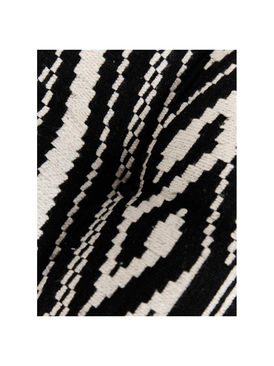 Baumwoll-Sitzkissen Blaki in Schwarz, Bezug: 100% Baumwolle, Schwarz, Cremeweiß, B 40 x L 40 cm
