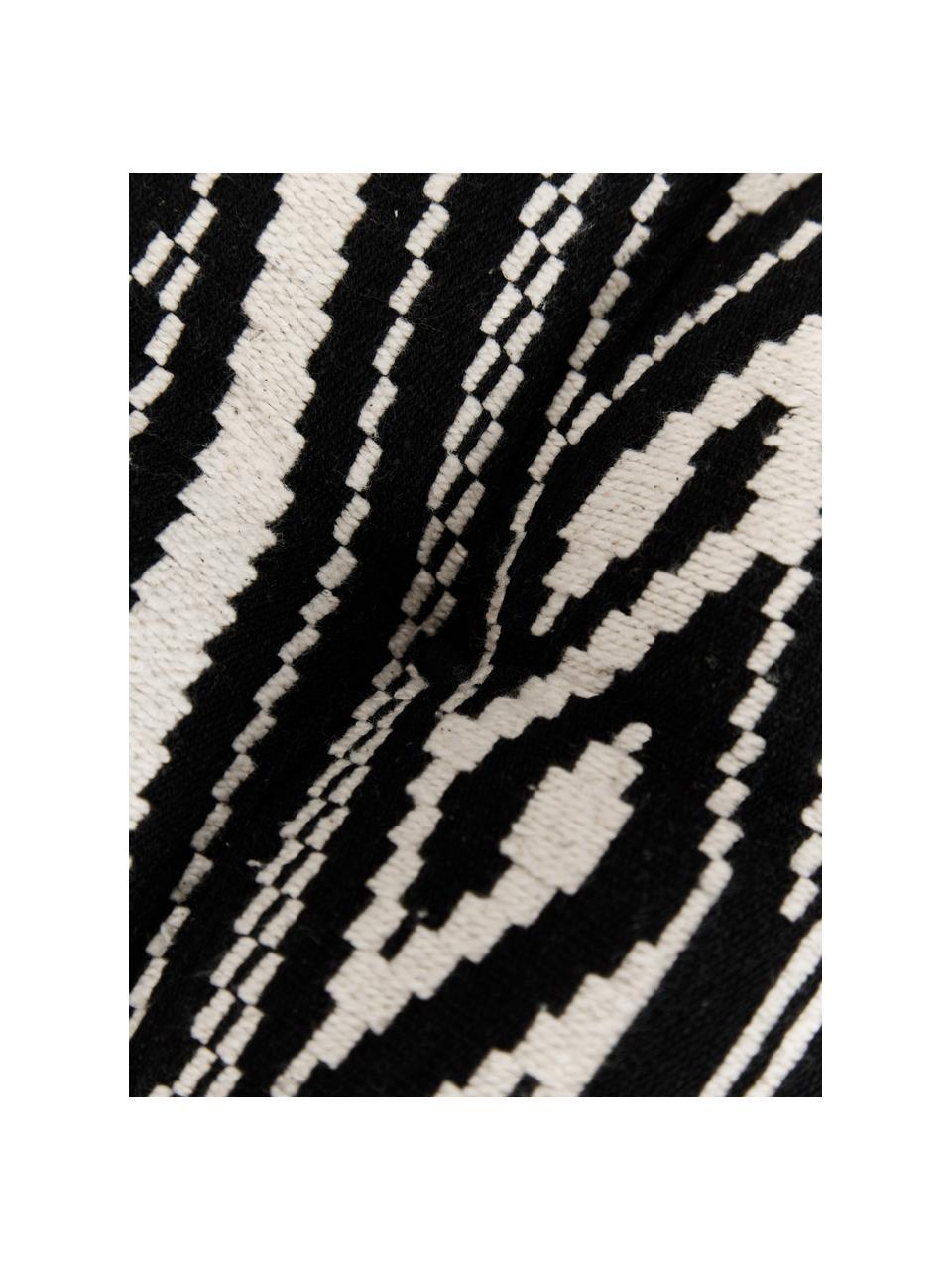 Cojín de asiento de algodón Blaki, Tapizado: 100% algodón, Negro, beige, An 40 x L 40 cm