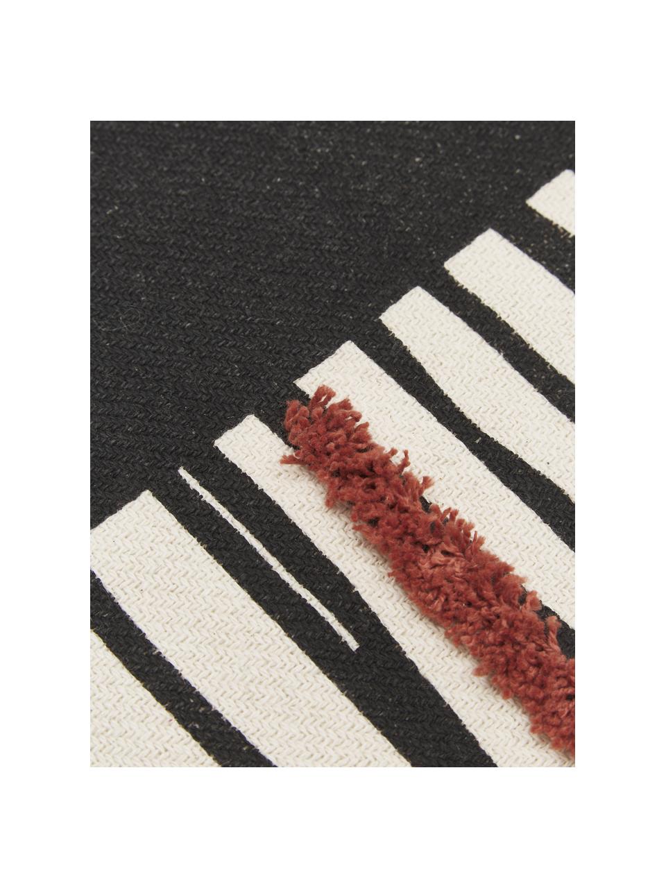 Pled Dakar, 96% bawełna, 4% elastan, Biały, czerwony, czarny, S 125 x D 150 cm