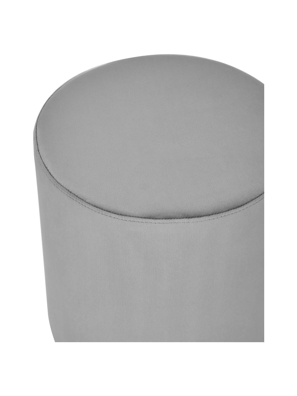 Pouf in velluto Daisy, Rivestimento: velluto (poliestere) Con , Struttura: compensato, Velluto grigio, Ø 38 x Alt. 45 cm
